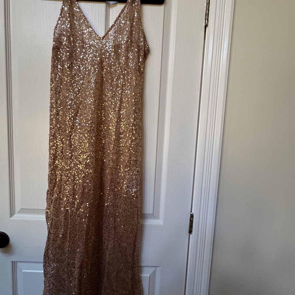 H&M Shimmering Gold Sequin Dress